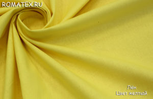 Ткань для комплекта постельного белья Лен желтый