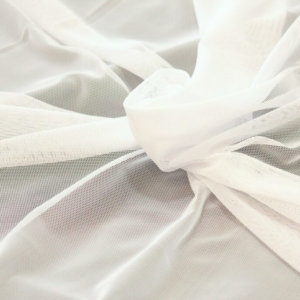 Ткань Прозрачная Сетка трикотажная цвет белый