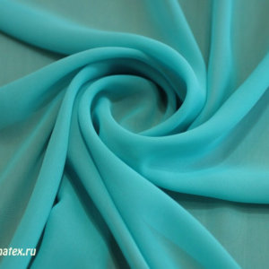 Ткань для шарфа Шифон однотонный цвет лазурный