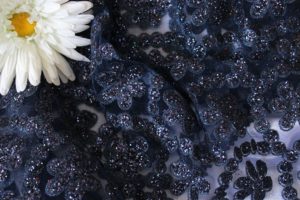 Ткань Прозрачная Сетка Валентино цвет темно-синий