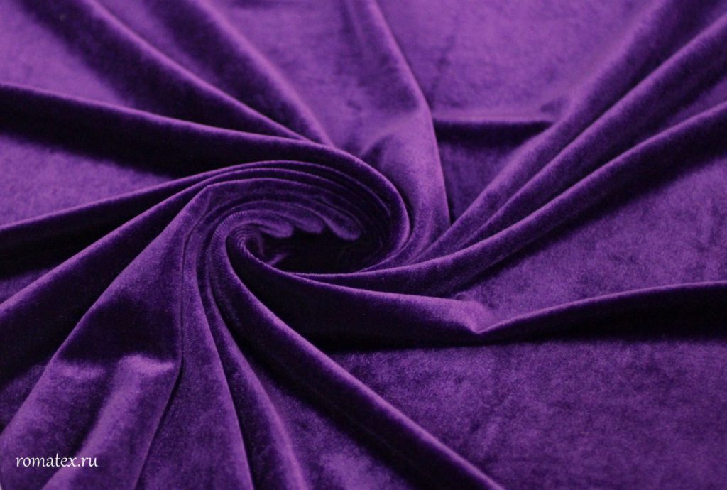 Ткань бархат стрейч цвет фиолетовый