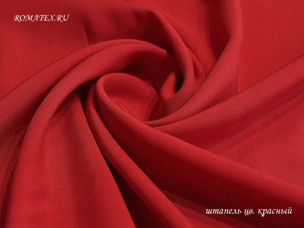 Ткань штапель цвет красный