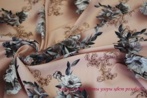 Ткань для пляжного платья Ниагара супер софт цветы узоры розовый