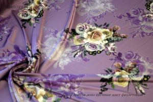 Ткань армани шелк розы крупные цвет фиолетовый