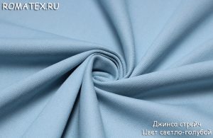 Ткань джинса стрейч цвет светло-голубой